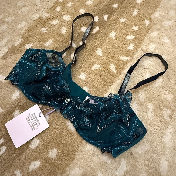 Savage X Fenty NWT Shining Star Embroidered Unlined Demi Bra women’s size 34C - Picture 10 of 13